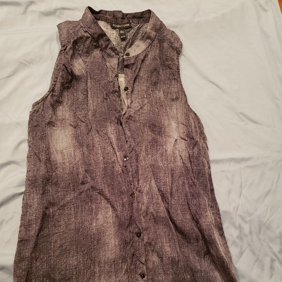 Eileen Fisher cotton/silk XS tunic button down - Picture 1 of 4